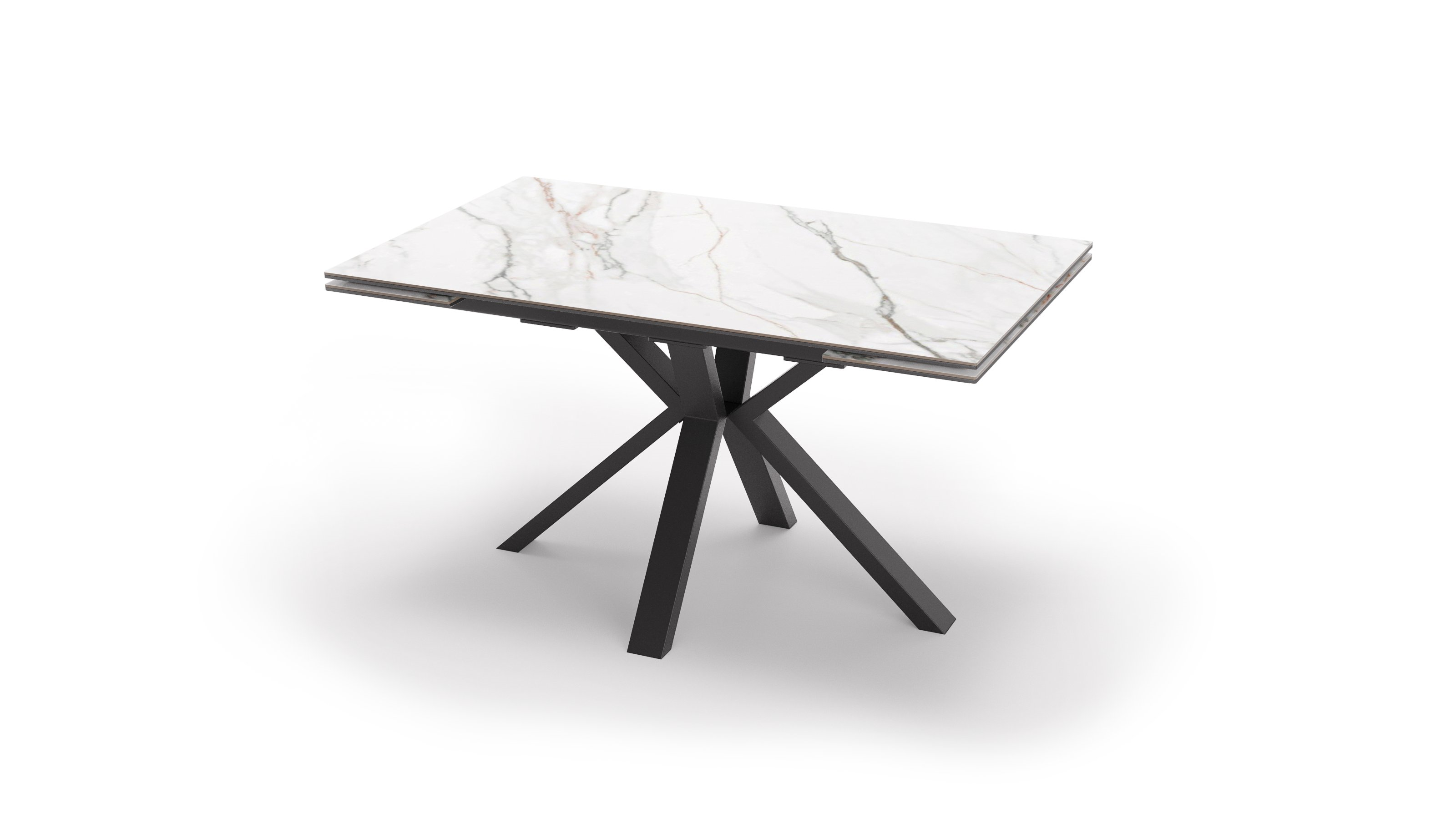 Стол AXEL 140 Bianco Gold Ceramic/BK