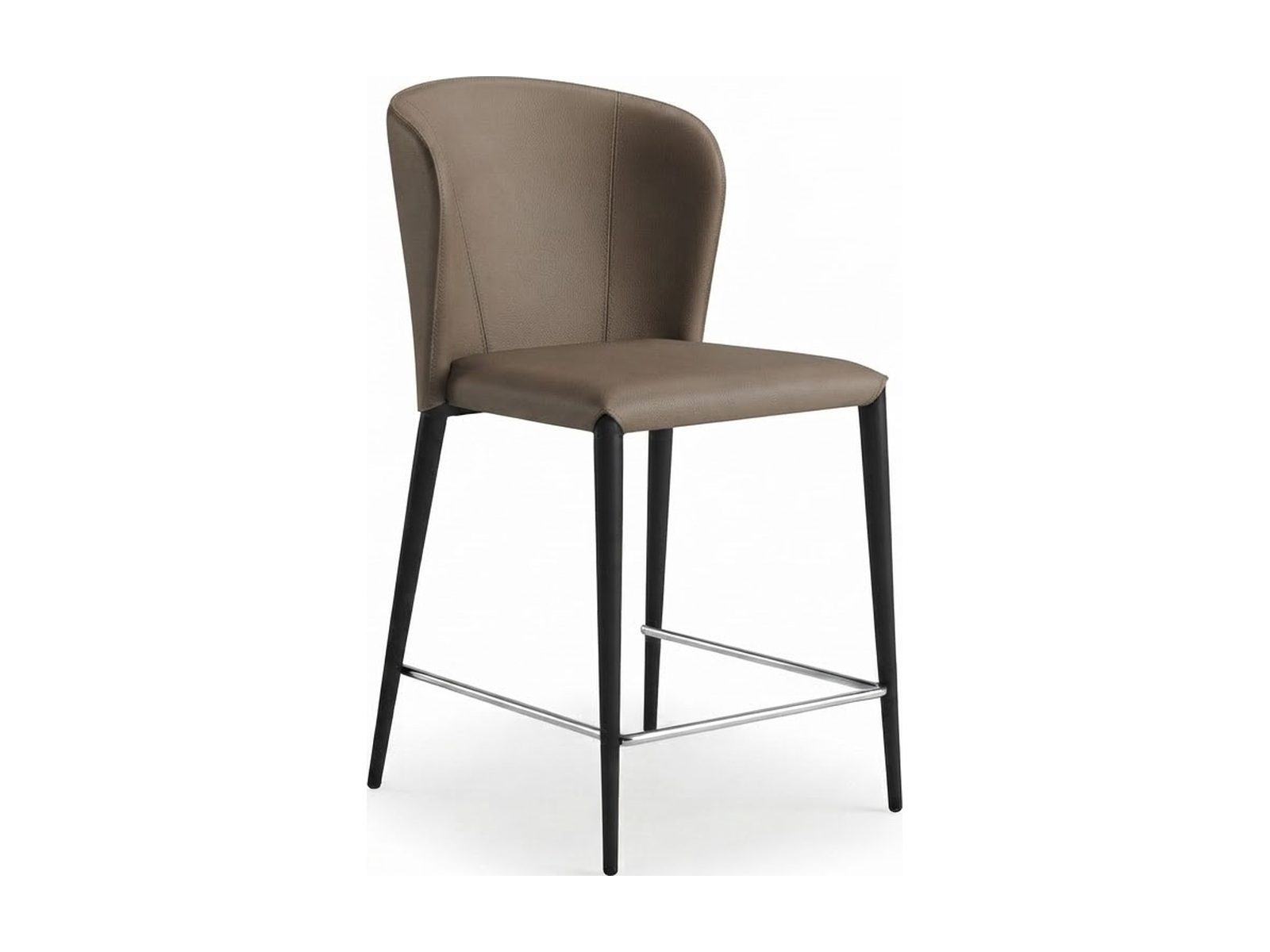Стул барный ALBERT (CS-708, RL-011) DUSTY GREY КОЖА BK