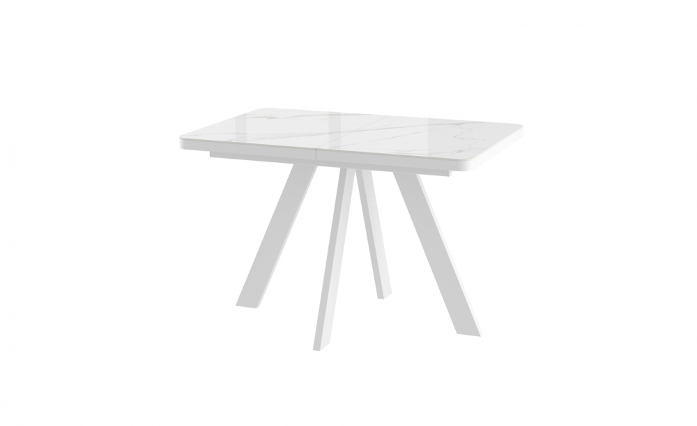 Стол BOBY RADIAL 120 COROLLA WHITE GLOSS ST CER/W