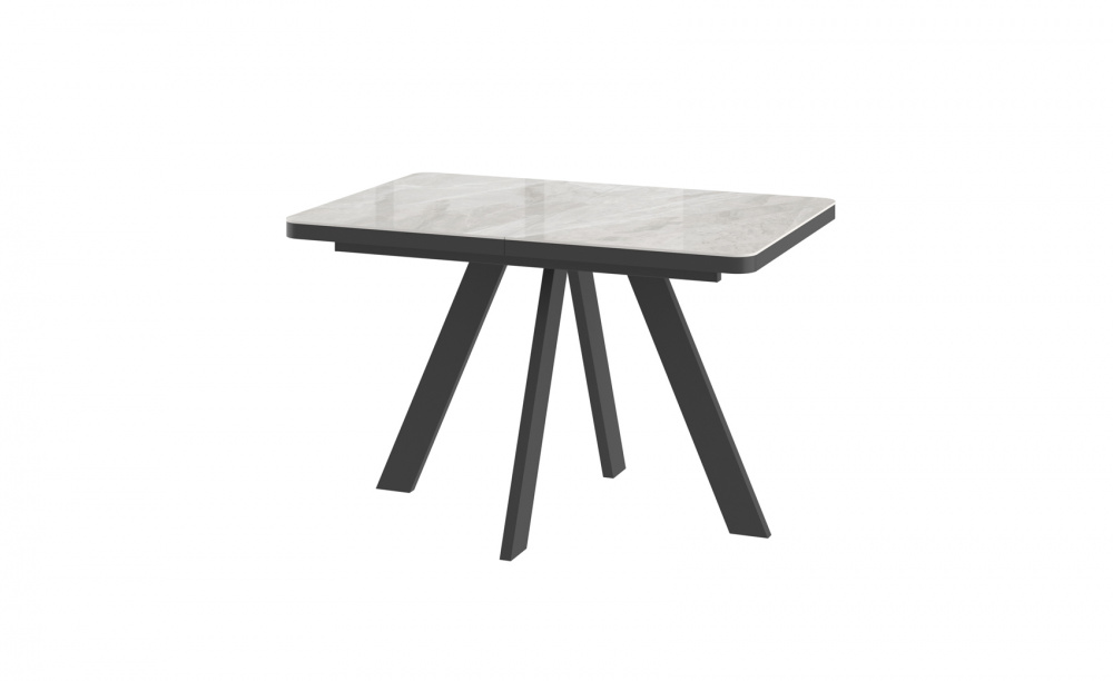 Стол BOBY RADIAL 120 ITALIAN LIGHT GREY GLOSS ST CER/BK