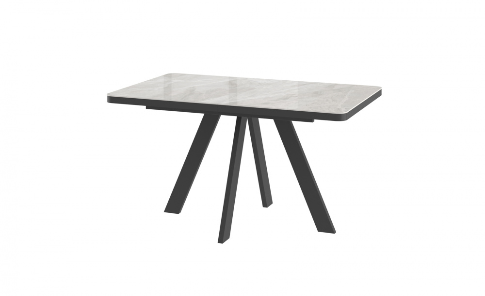 Стол BOBY RADIAL 140 ITALIAN LIGHT GREY GLOSS ST CER/BK