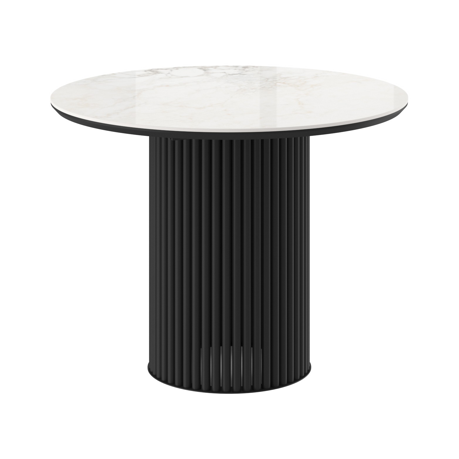 Стол ASKAR ROUND 100 BRECHA GLOSS PREMIUM CER/BK