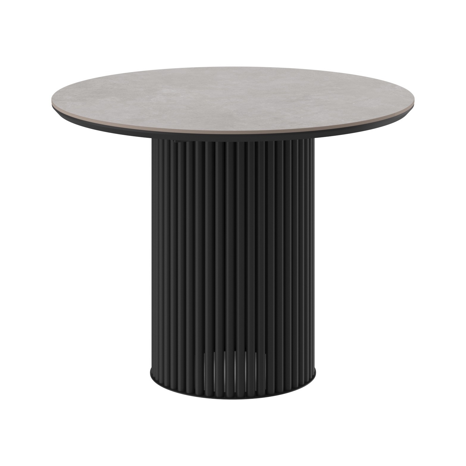 Стол ASKAR ROUND 100 DOLMEN GREY PREMIUM CER/BK