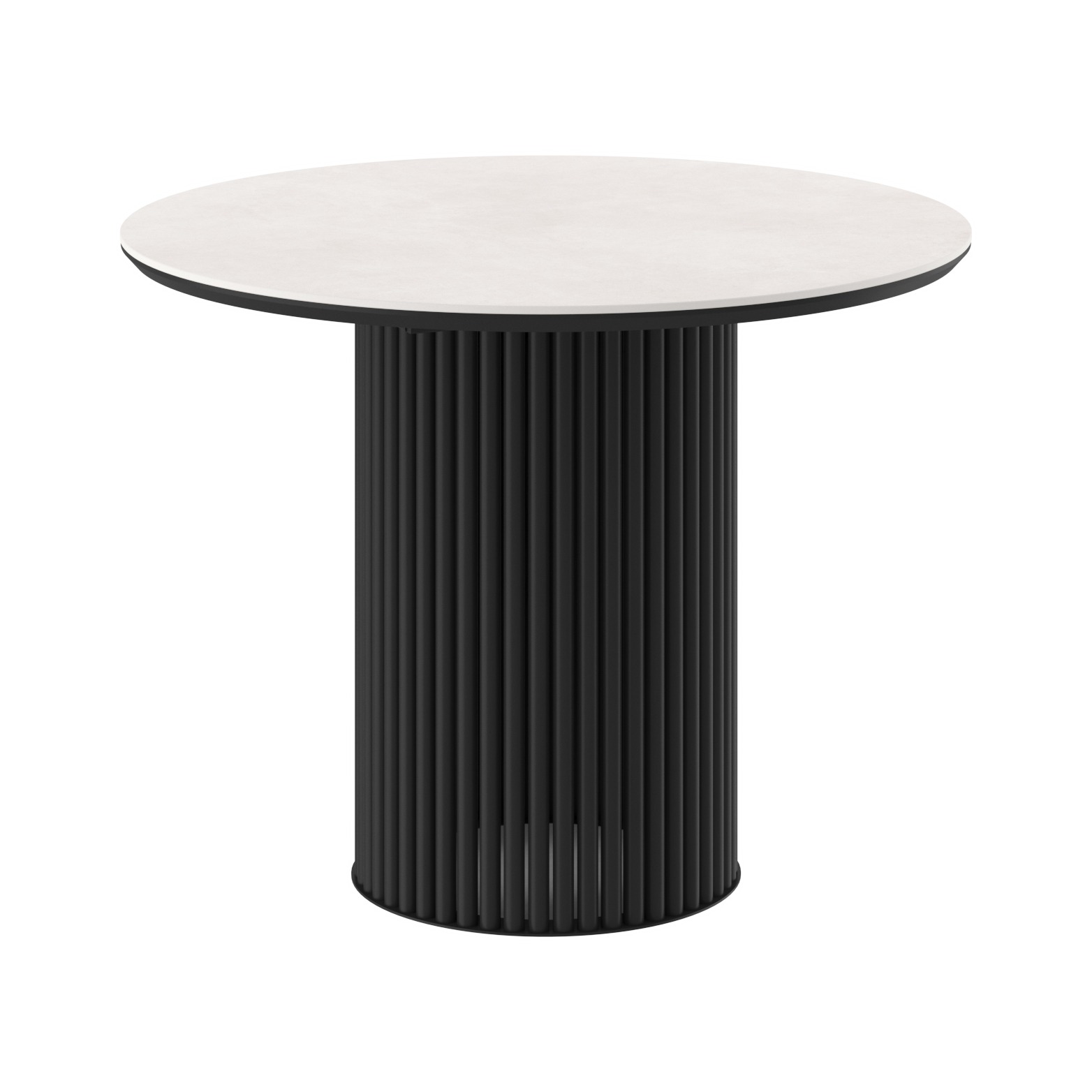 Стол ASKAR ROUND 100 KRATER PERLA PREMIUM CER/BK