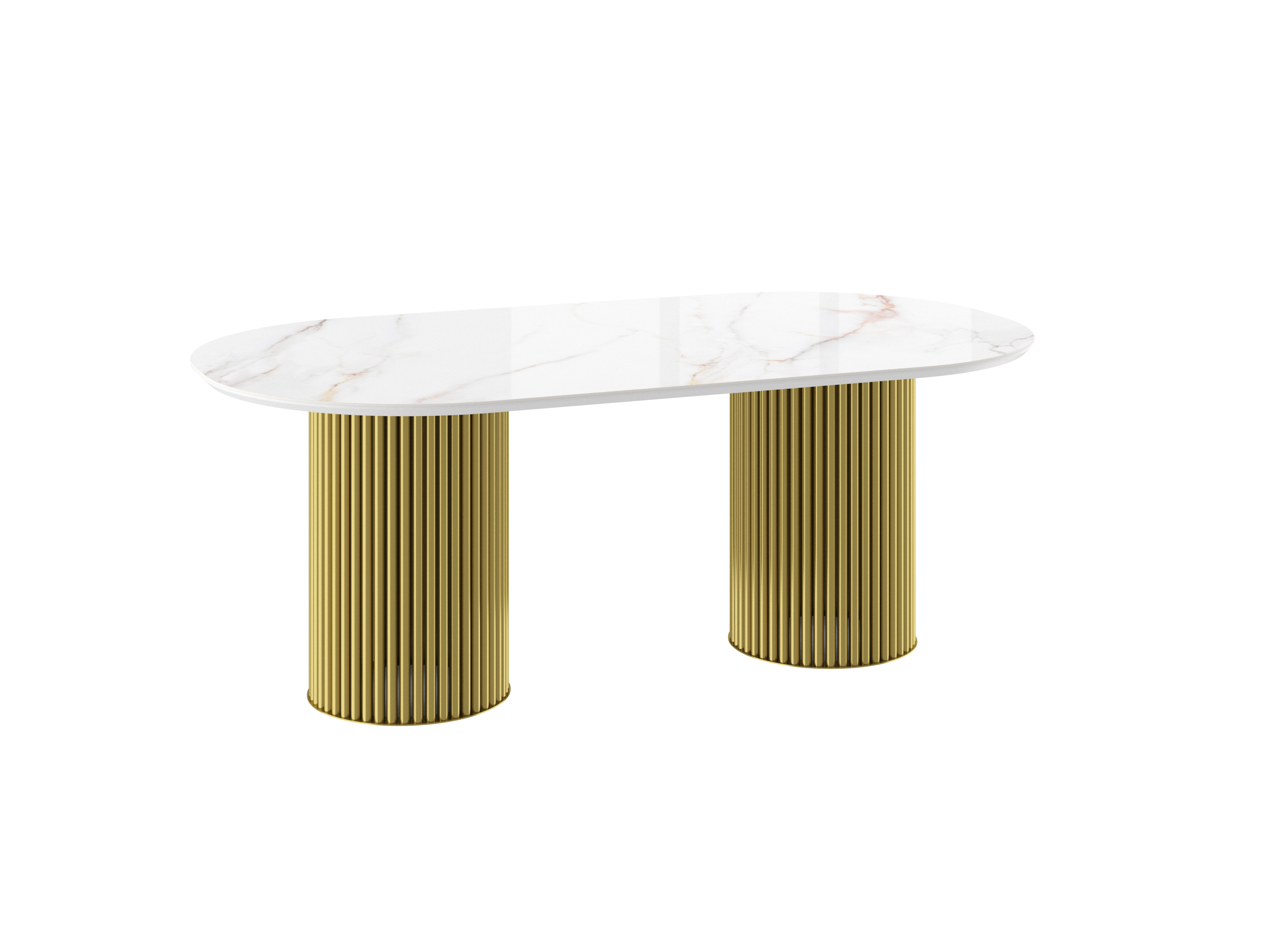 Стол ASKAR SOFT 200 BELDIA BIANCO GLOSS PREMIUM CER/G