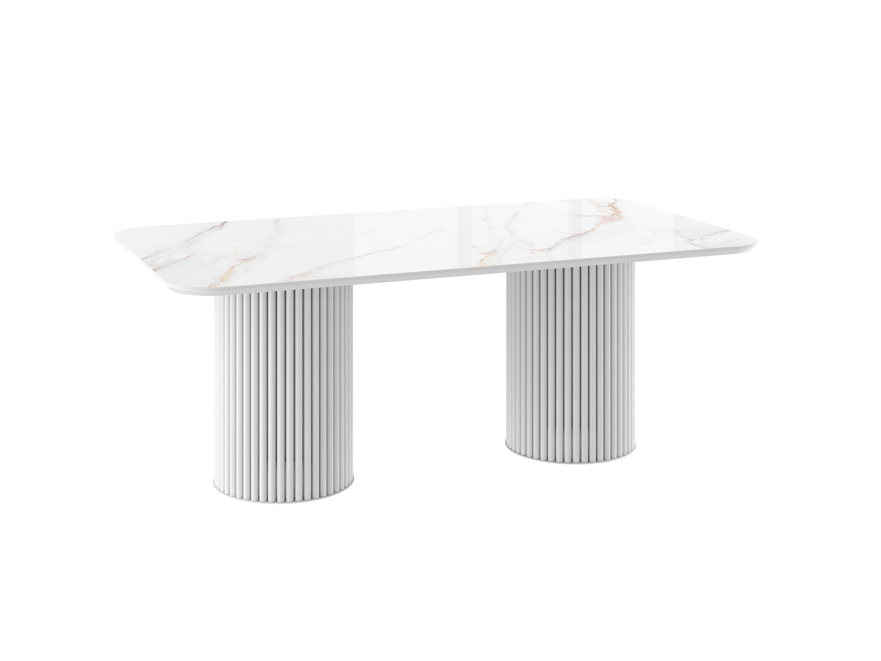 Стол ASKAR 200 BELDIA BIANCO GLOSS PREMIUM CER/W