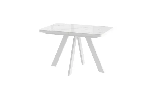 Стол BOBY RADIAL 120 COROLLA WHITE GLOSS ST CER/W — ROOMS Актобе