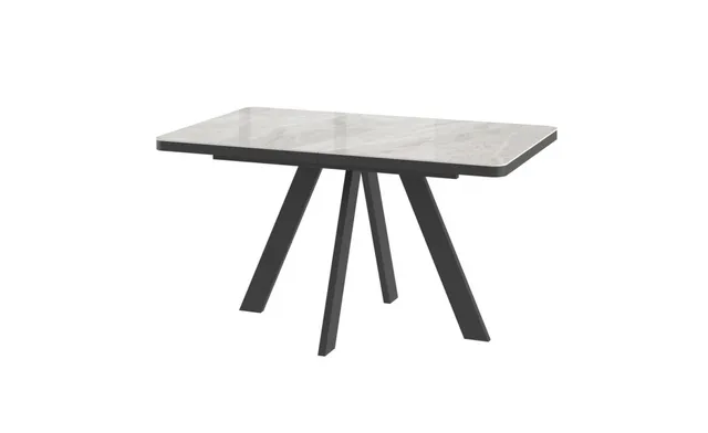 Стол BOBY RADIAL 140 ITALIAN LIGHT GREY GLOSS ST CER/BK — ROOMS Актобе