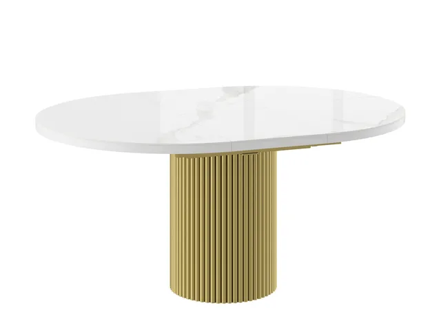 Стол ASKAR ROUND 116 PATAGONOA BIANCO GLOSS PREMIUM CER/G — ROOMS Актобе