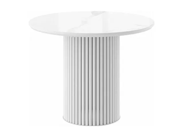 Стол ASKAR ROUND 100 PATAGONOA BIANCO GLOSS PREMIUM CER/W — ROOMS Актобе